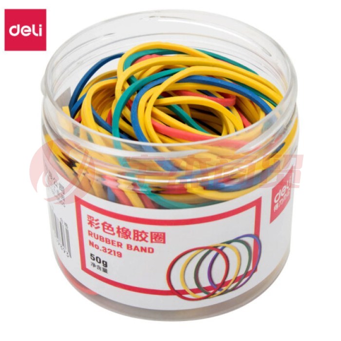 得力(deli)3219 彩色橡胶圈皮筋 50g 彩色