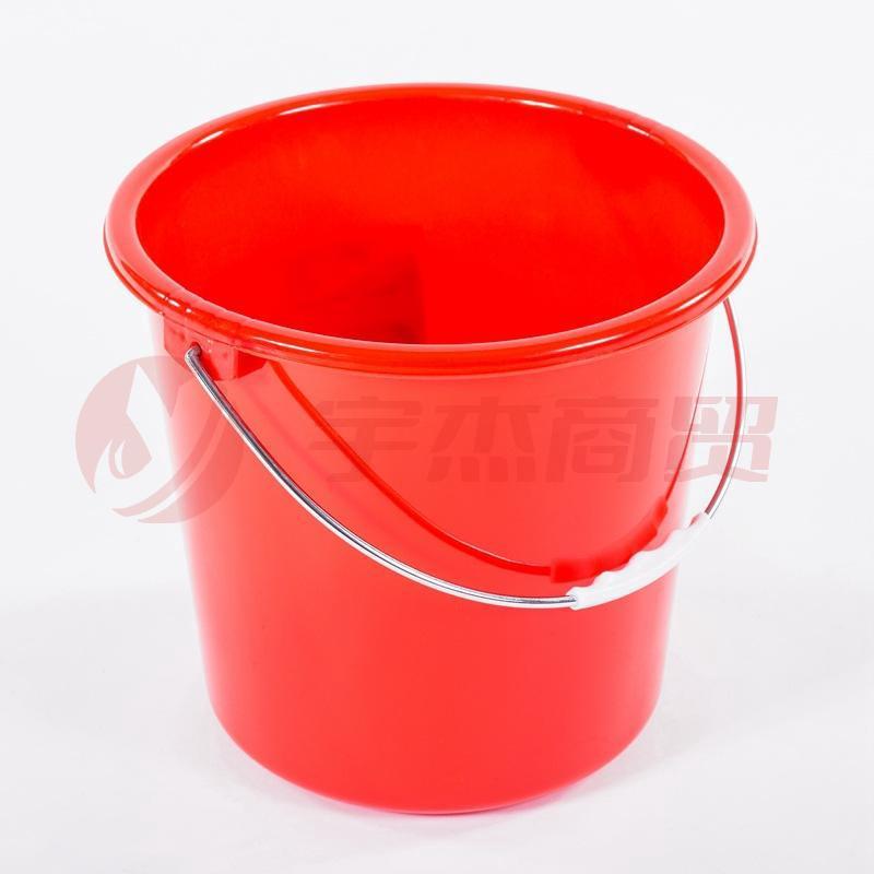 红水桶 塑料手提加厚水桶 红色圆形水桶