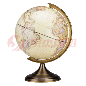 得力(deli) 2179 双面刻度仿古世界地球仪32cm(黄)