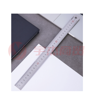 得力 8463钢尺 钢直尺30cm(银色)(只)