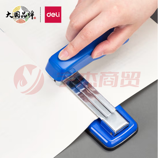 得力(deli)0414S 12#50页旋转式订书机 厚层订书器 中缝装订 蓝色
