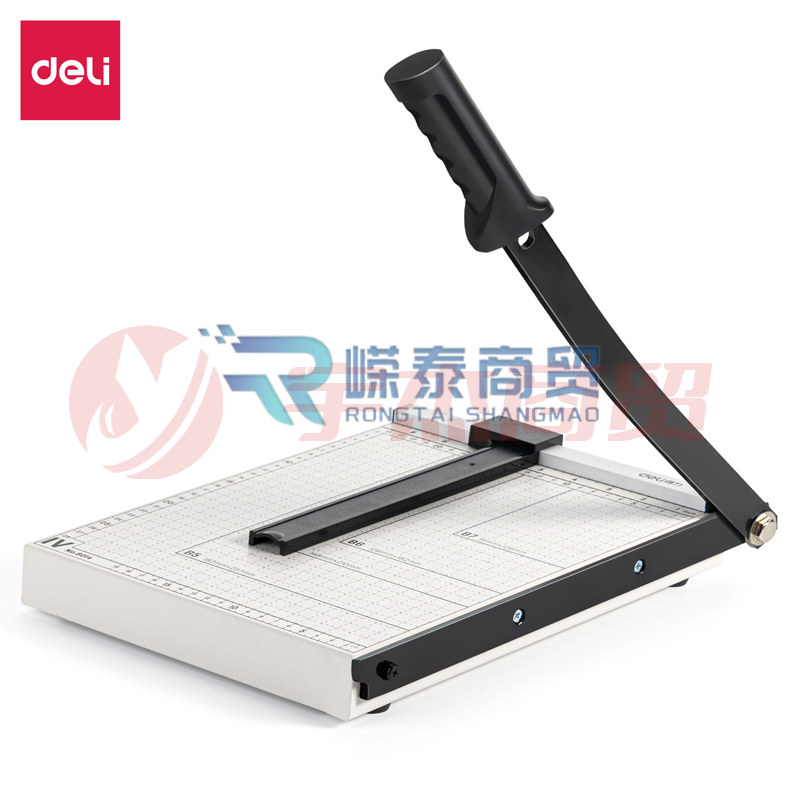 得力8014 钢制切纸机 切纸刀 裁纸刀 裁纸机(白灰)