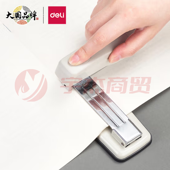 得力(deli)0414S 12#50页旋转式订书机 厚层订书器 中缝装订 灰色