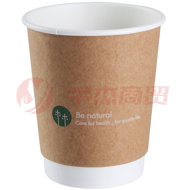 得力19204双层纸杯(棕)(20只/包)280ml