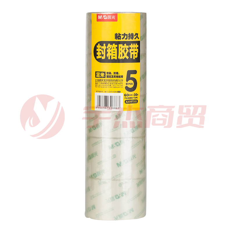 晨光封箱胶带60mm*30y(5卷)AJD97331透明胶带