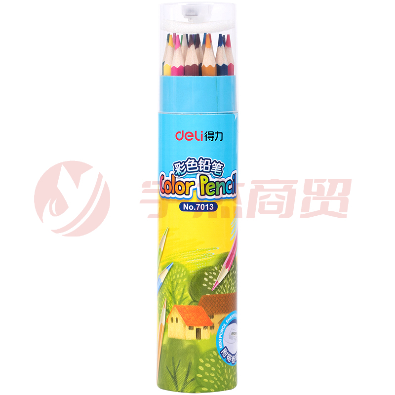 得力优酷7013彩色铅笔(混)(18支/桶)