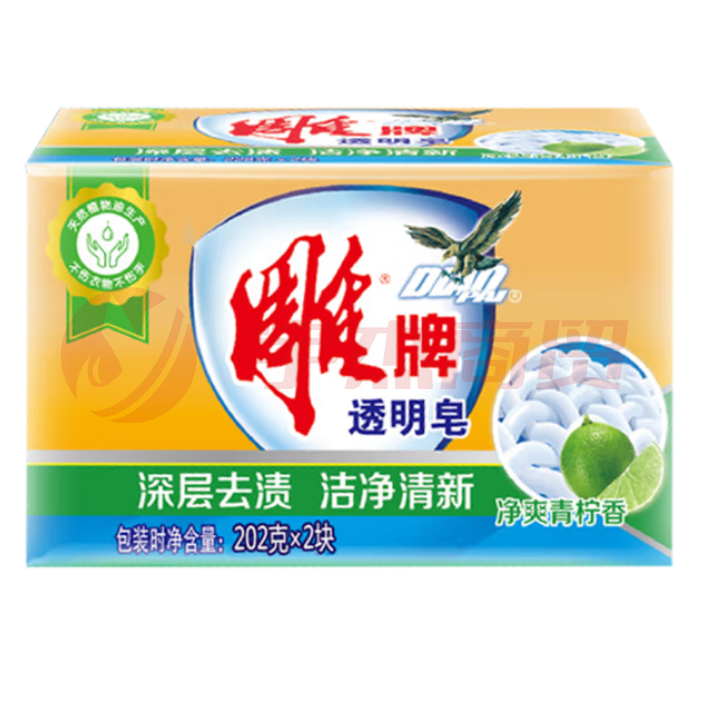 雕牌透明皂 202g 2块   洗衣皂//肥皂  24组/箱