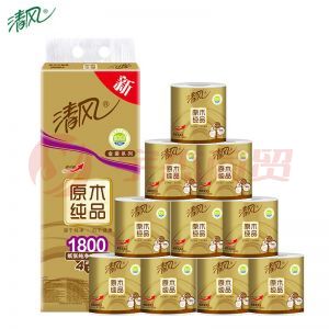 清风 原木纯品 金装卷纸 B20A8J 138*108mm180g 四层 10卷