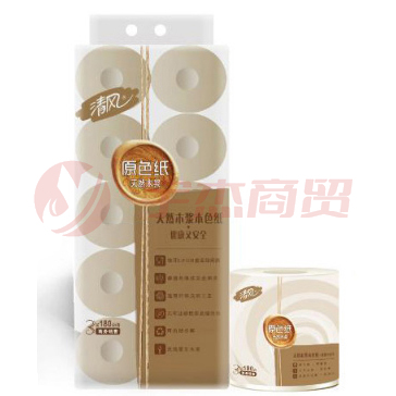 清风  3层平纹 180g/卷  10卷/提  110mm*104mm  天然木浆原色