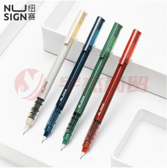 得力纽赛 NS767直液式走珠笔 (12支装) 0.5mm黑进口油墨中性笔签字笔学生考试笔