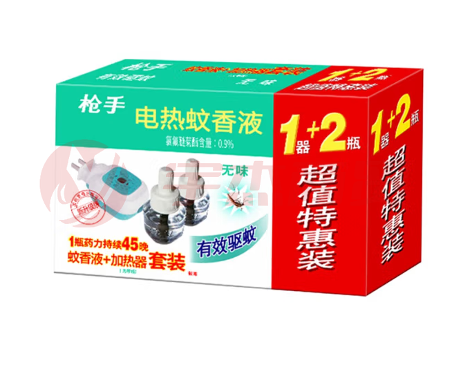 枪手 电热蚊香液1器+2液 驱蚊液