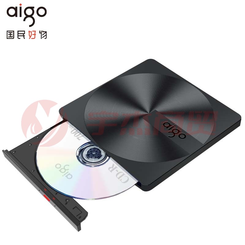爱国者（aigo）G300 8倍速 外置光驱 外置DVD刻录机 移动光驱 外接光驱 黑色(兼容Windows/苹果MAC双系统/G300)