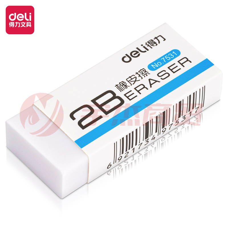 得力7531 2B橡皮擦(白) 30(块)