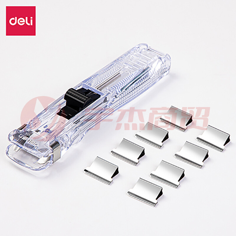 得力8591A透明推夹器(透明白)(1pcs/卡)