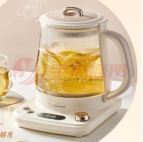小熊（Bear）养生壶 煮茶器 电水壶 热水壶 煮茶壶 恒温电热水壶 迷你玻璃花茶壶  1.5L 烧水壶
