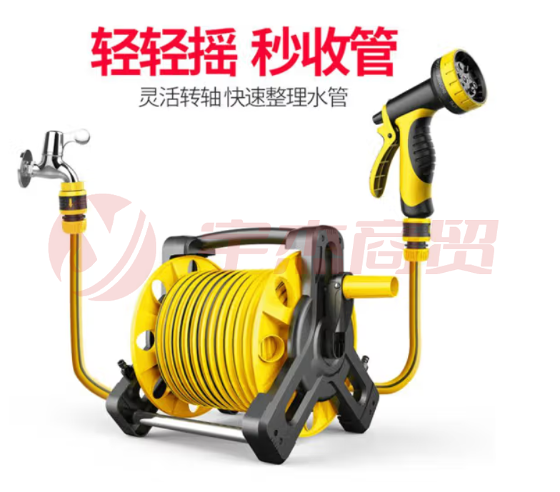 浇花神器水枪水管家用高压收纳车架园艺园林浇花洗车卷管器洗车绕管水车 花洒水管车10米套装  TJHX04210807554938