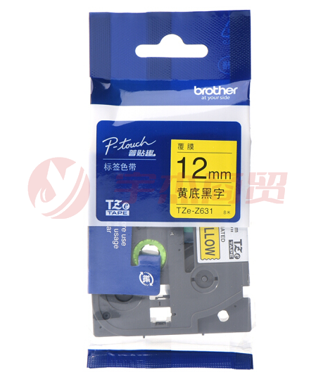 兄弟（brother）TZE-Z631 12mm黄底黑字标签色带